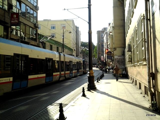Istanbul streets and tram